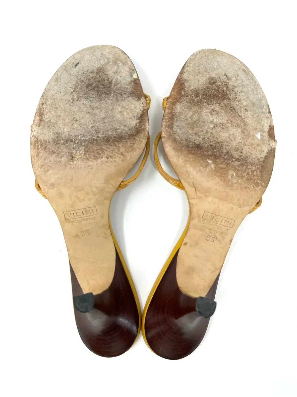 Vintage Giuseppe Zanotti Yellow Gold Crystal Turtle Sandals Kitten Heels 36 6